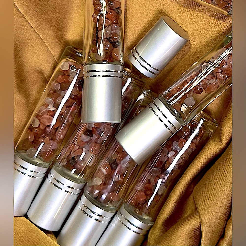 Roller Ball Bottles Gemstone/Crystal Filled NWOT
